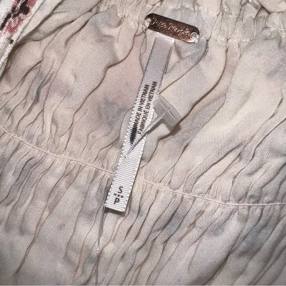 Free People Ivory Combo Halter Keyhole Back Mini Dress