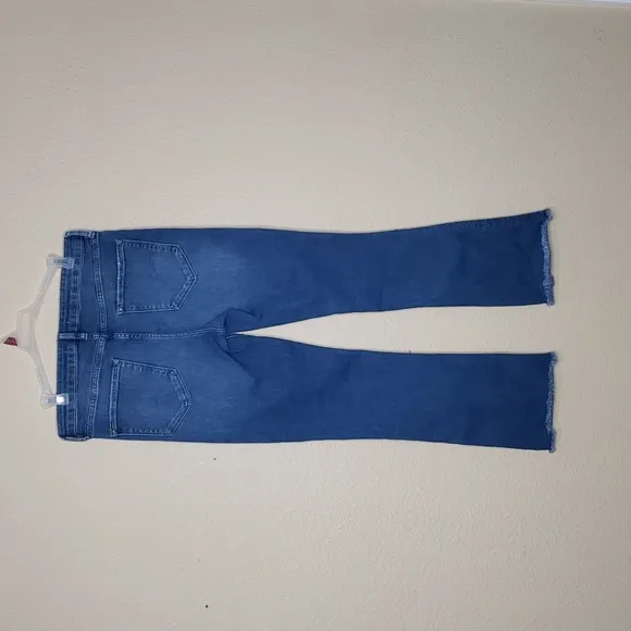 Free People Women's High Rise Rita Crop Flare Jeans Size 31 Medium Wash