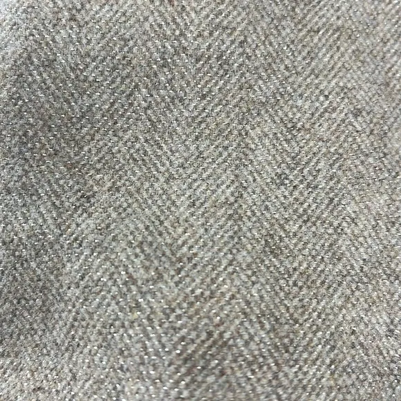 French Connection Tan Metallic Button Front Wool Blend Skirt Academia Sz 10