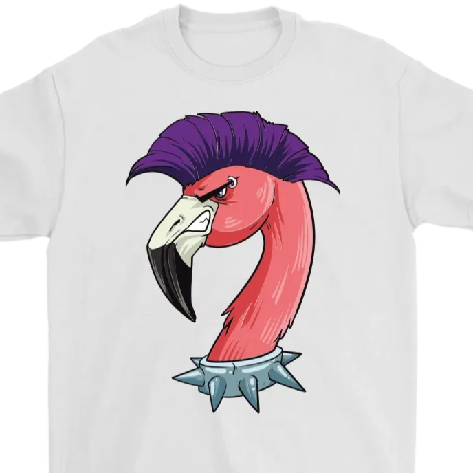 Funny Punk Rock T-shirt, Gift for Punk Rocker, Punk Rock Flamingo, Funny Flamingo Shirt