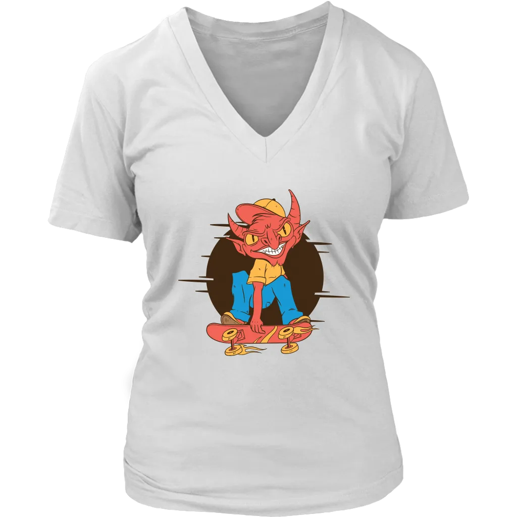 Funny Skater T-shirt, Gift for Skateboarder, Devil on a Skateboard T-shirt, Funny Skateboard gift