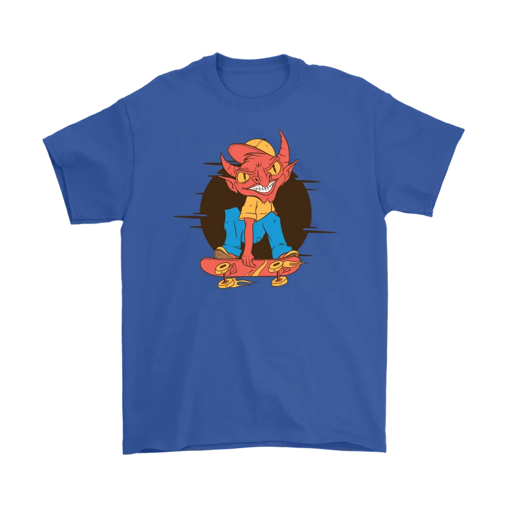 Funny Skater T-shirt, Gift for Skateboarder, Devil on a Skateboard T-shirt, Funny Skateboard gift