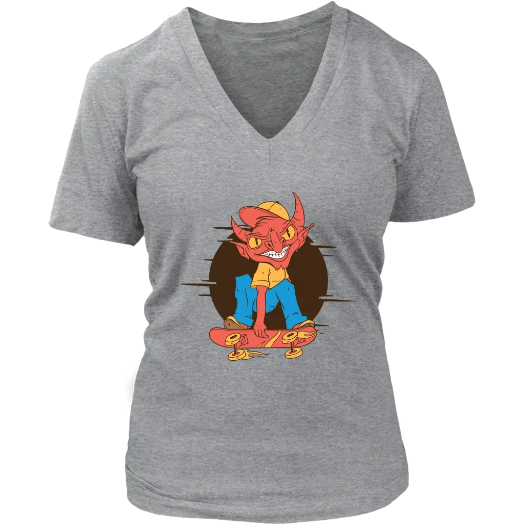 Funny Skater T-shirt, Gift for Skateboarder, Devil on a Skateboard T-shirt, Funny Skateboard gift