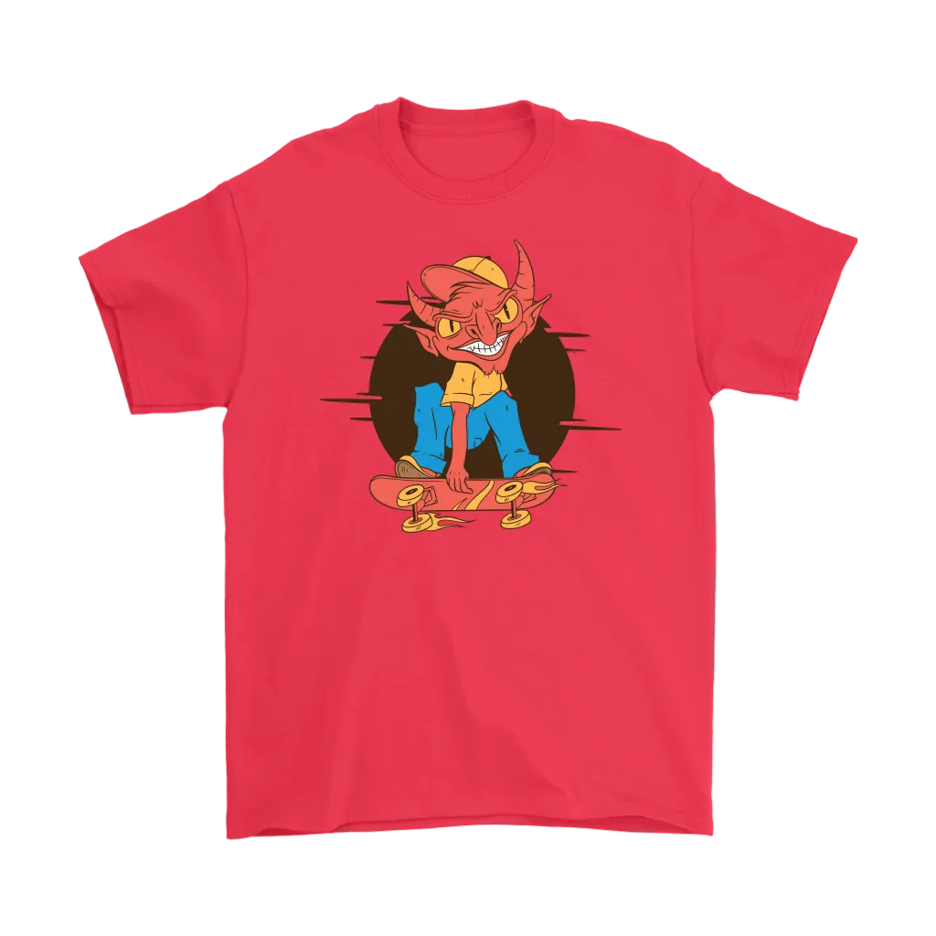 Funny Skater T-shirt, Gift for Skateboarder, Devil on a Skateboard T-shirt, Funny Skateboard gift