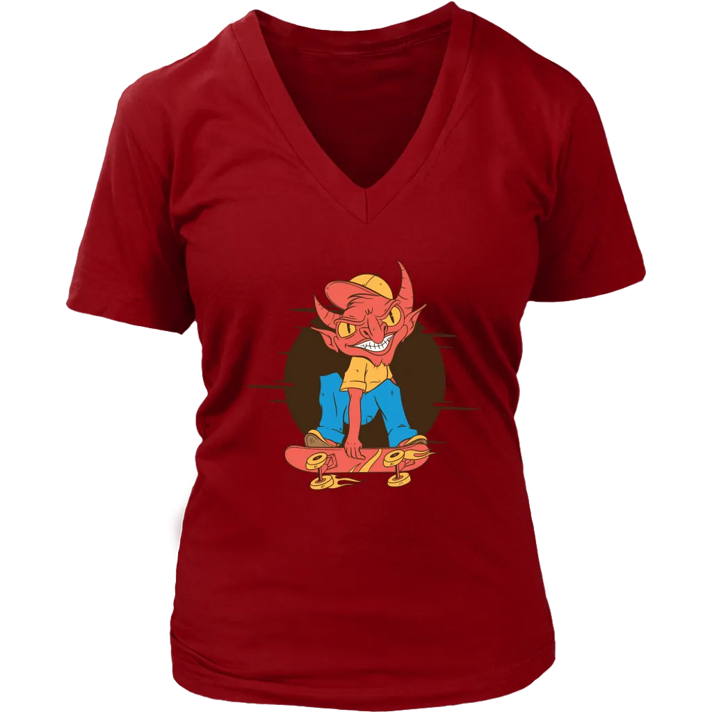 Funny Skater T-shirt, Gift for Skateboarder, Devil on a Skateboard T-shirt, Funny Skateboard gift
