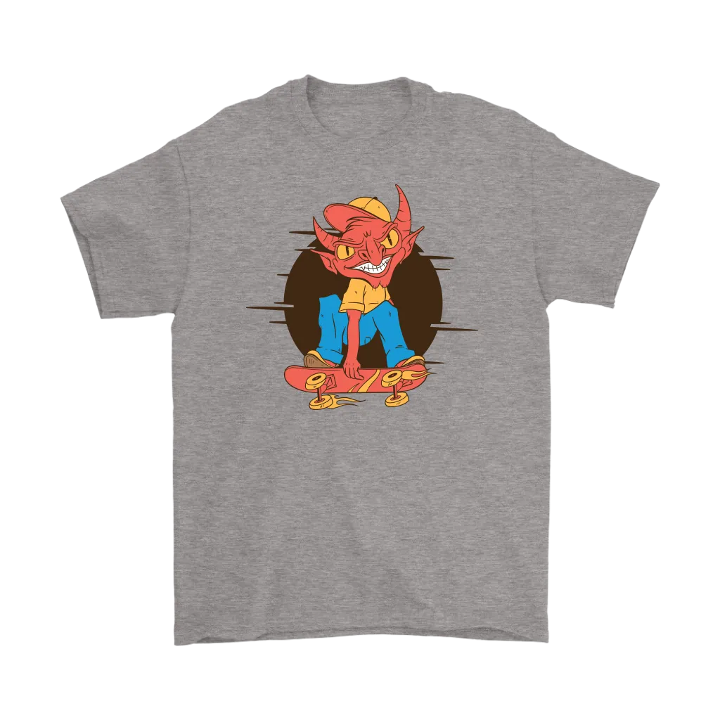 Funny Skater T-shirt, Gift for Skateboarder, Devil on a Skateboard T-shirt, Funny Skateboard gift