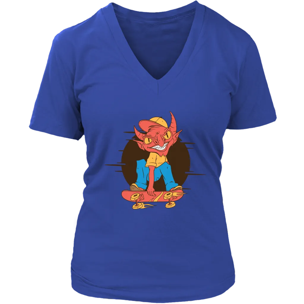 Funny Skater T-shirt, Gift for Skateboarder, Devil on a Skateboard T-shirt, Funny Skateboard gift
