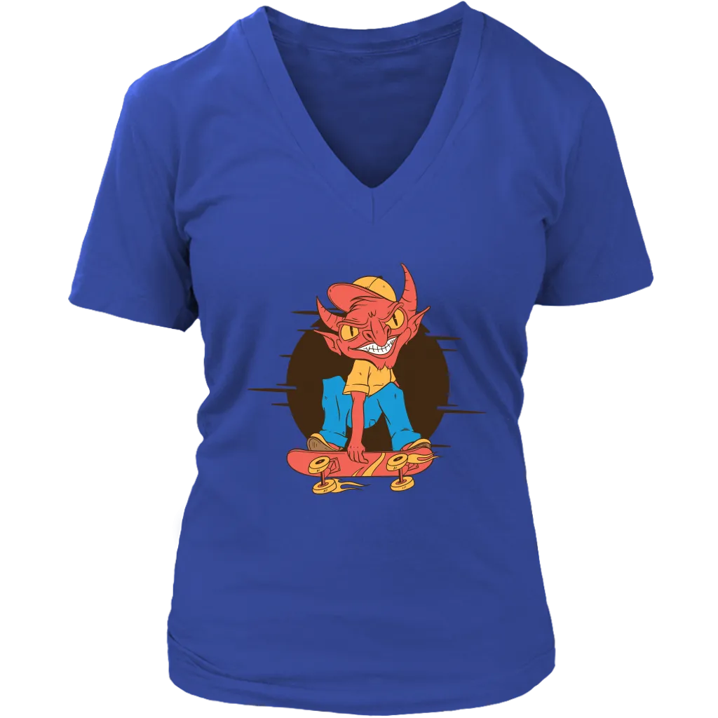 Funny Skater T-shirt, Gift for Skateboarder, Devil on a Skateboard T-shirt, Funny Skateboard gift