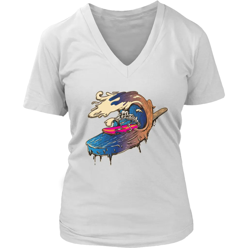 Funny Surfing T-shirt, Skeleton Shirt, Funny Gift for Surfer, Skeleton Surfing Shirt, Surfer Gift