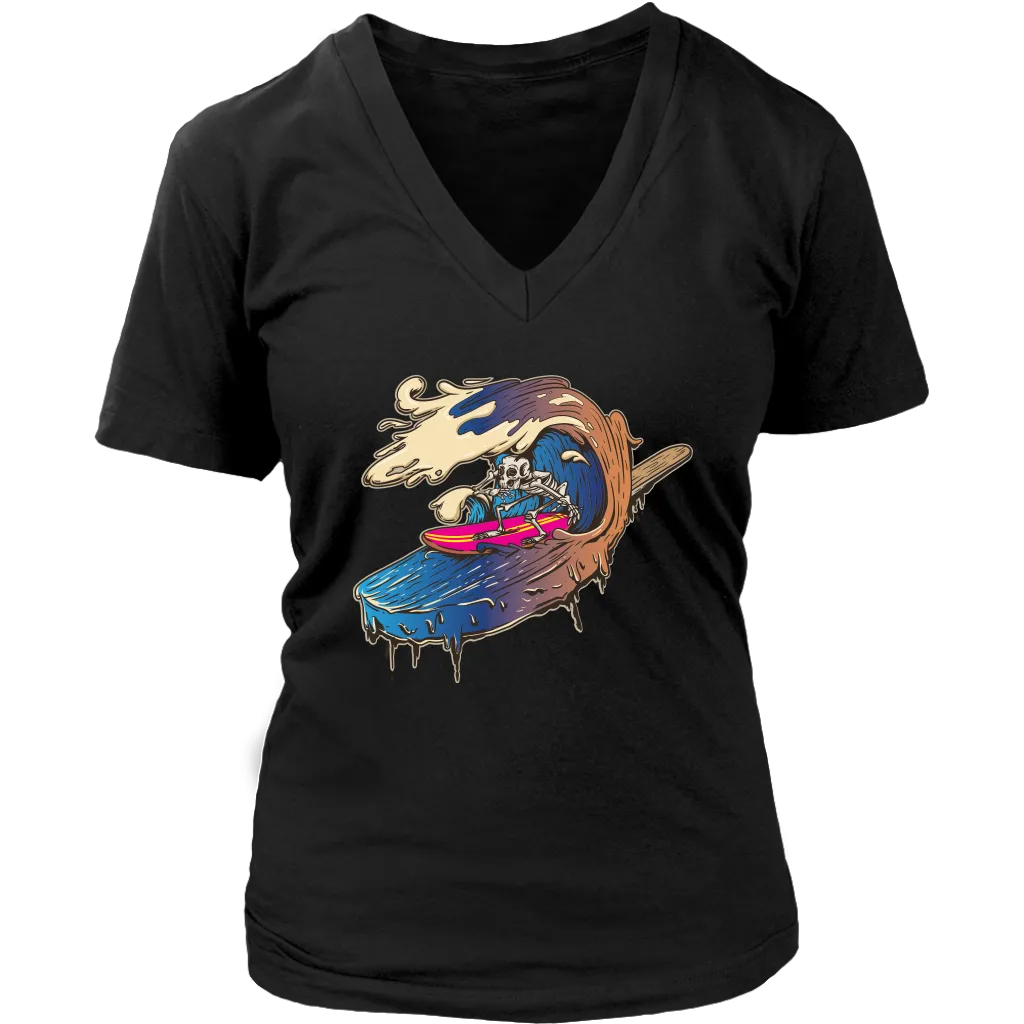 Funny Surfing T-shirt, Skeleton Shirt, Funny Gift for Surfer, Skeleton Surfing Shirt, Surfer Gift