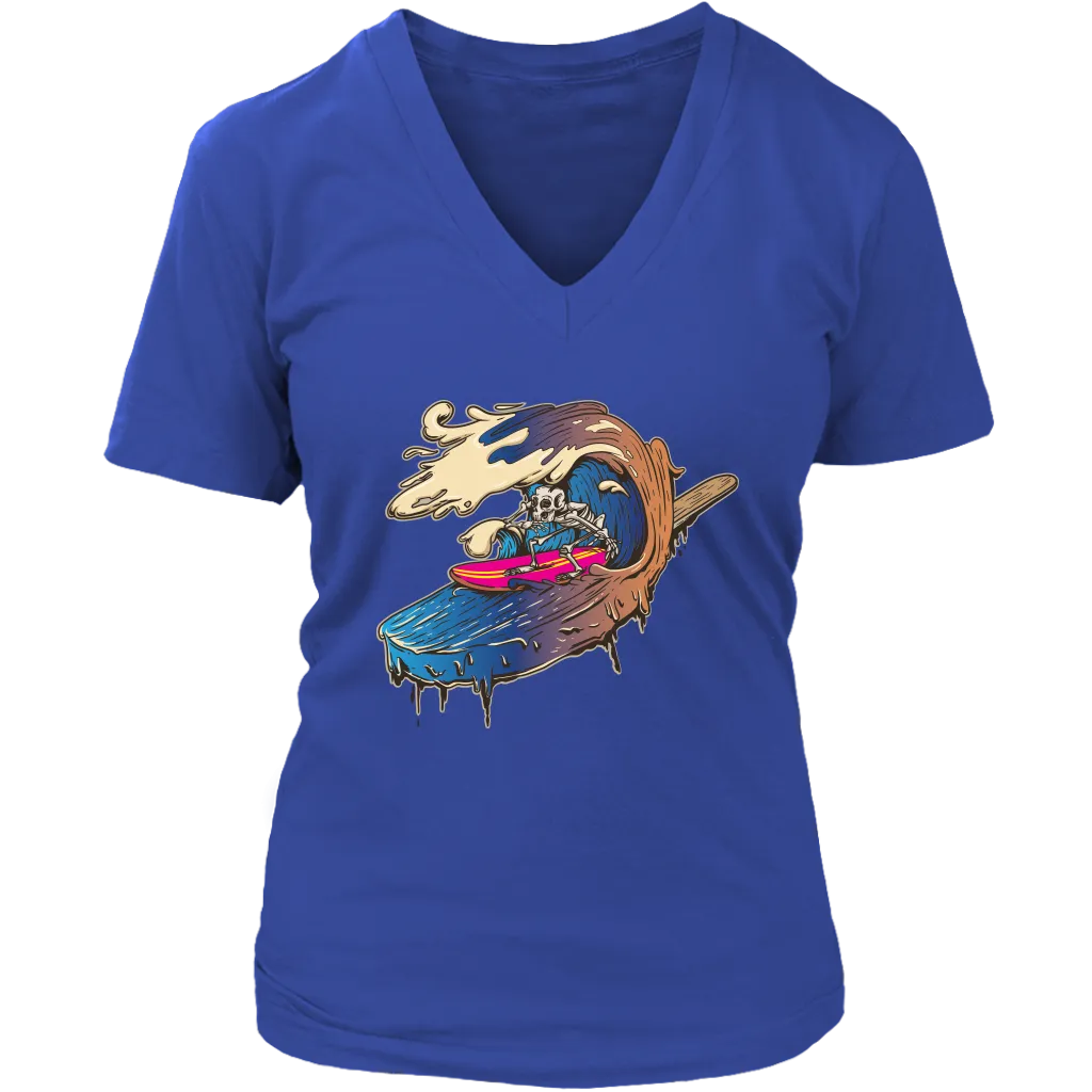 Funny Surfing T-shirt, Skeleton Shirt, Funny Gift for Surfer, Skeleton Surfing Shirt, Surfer Gift