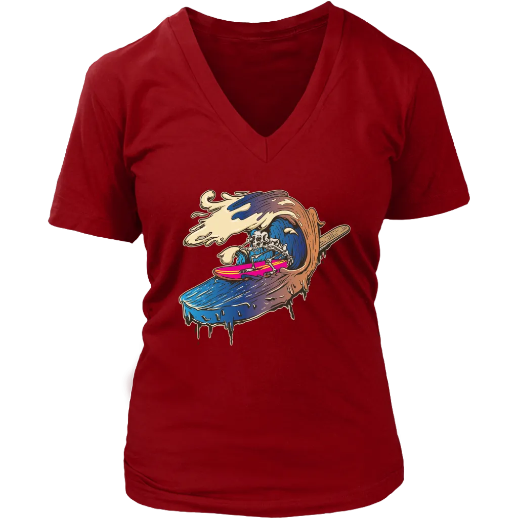 Funny Surfing T-shirt, Skeleton Shirt, Funny Gift for Surfer, Skeleton Surfing Shirt, Surfer Gift
