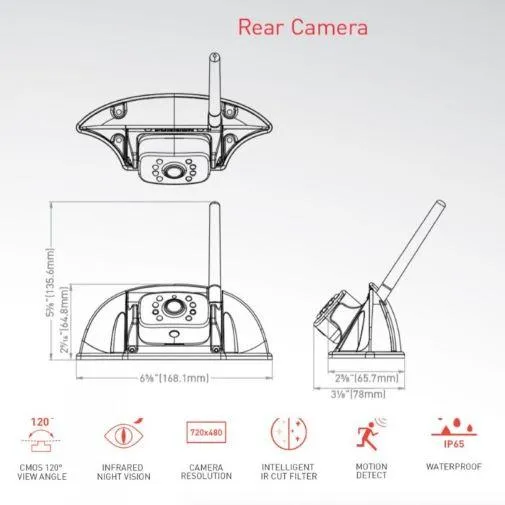 Furrion Vision S - Rear Camera and Sharkfin Bracket
