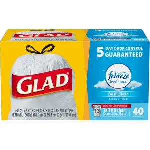 Glad OdorShield Tall Kitchen Drawstring Trash Bags