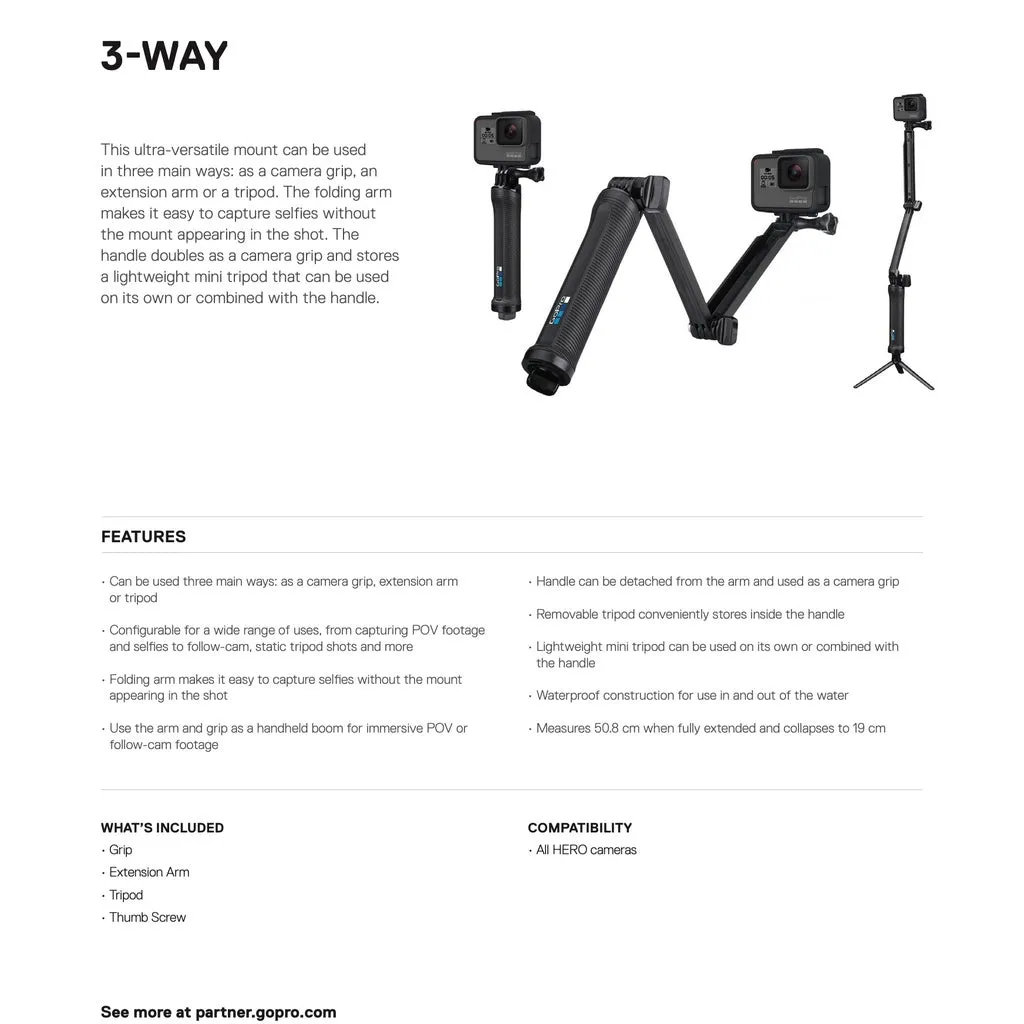 Gopro 3-Way 2.0 (Grip/Arm/Tripod)
