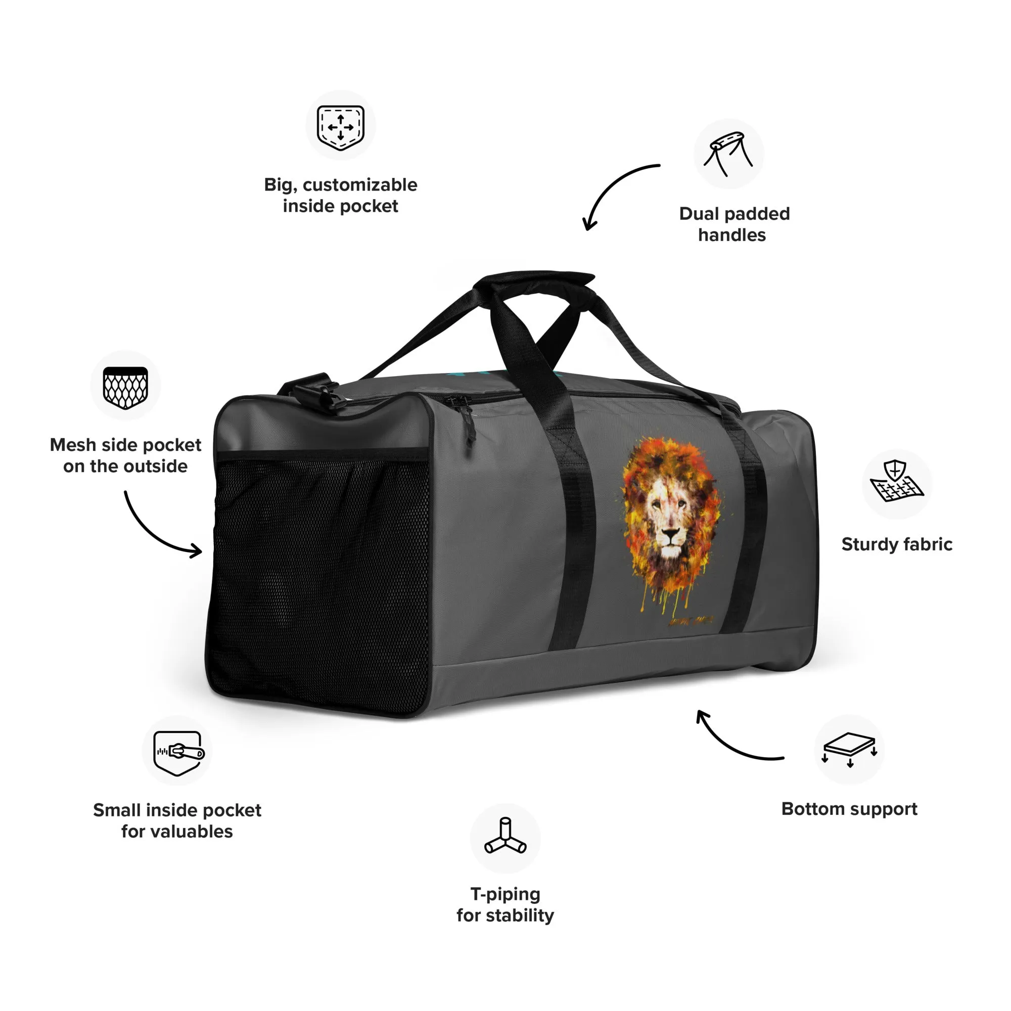 Gray Duffle Bag - OG Hippie Chick