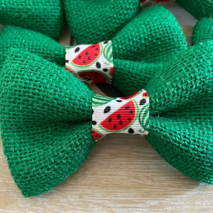 Green Watermelon Dog or Cat Bow - Mini Size
