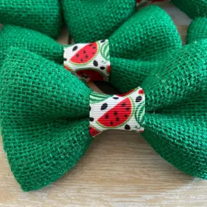 Green Watermelon Dog or Cat Bow - Mini Size
