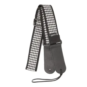Guitar Strap - B&W Houndstooth