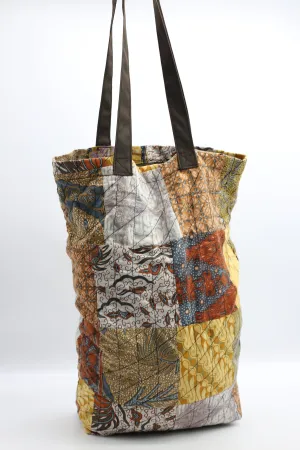 Handmade Rectangular 1970's Batik Tote Bag