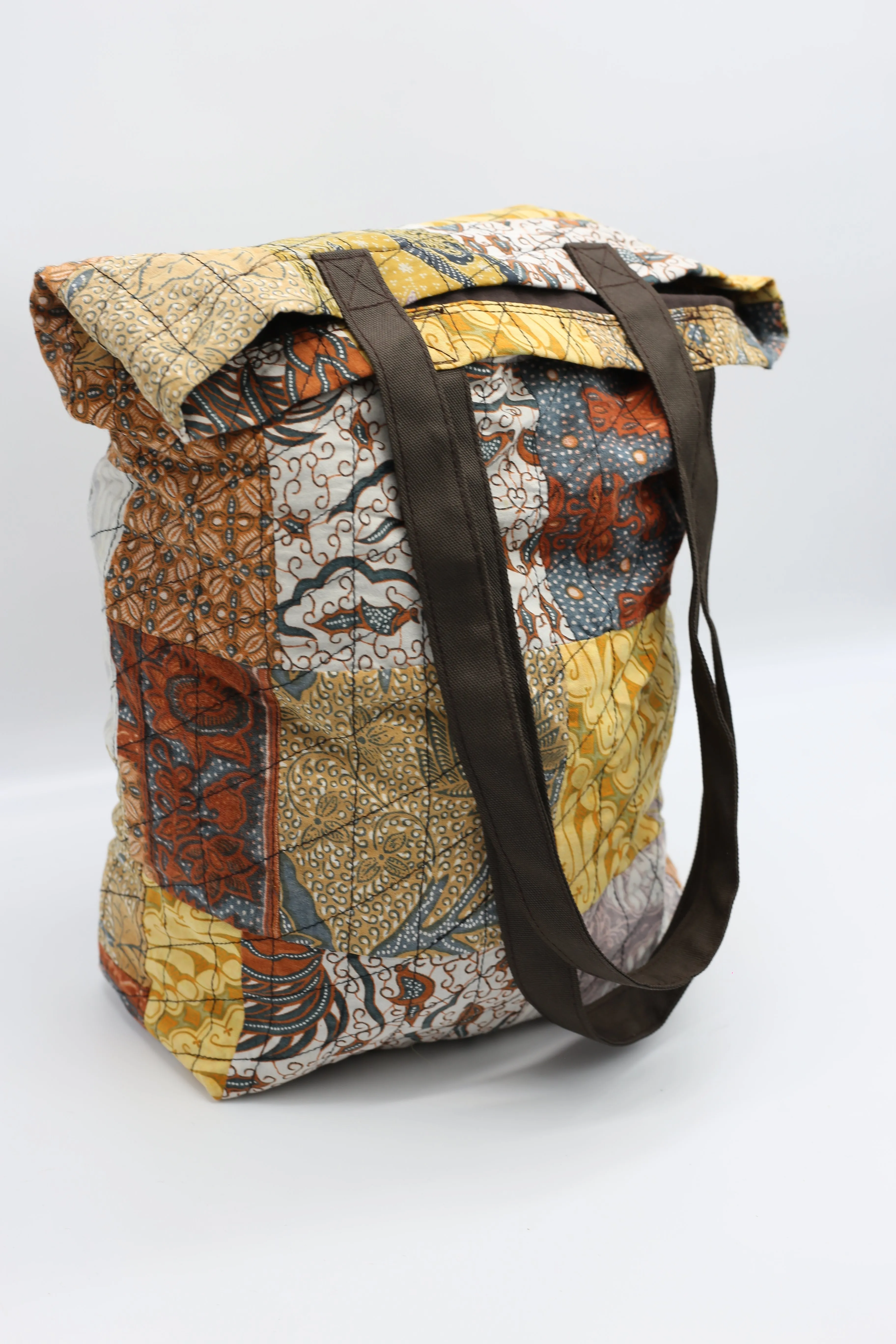 Handmade Rectangular 1970's Batik Tote Bag