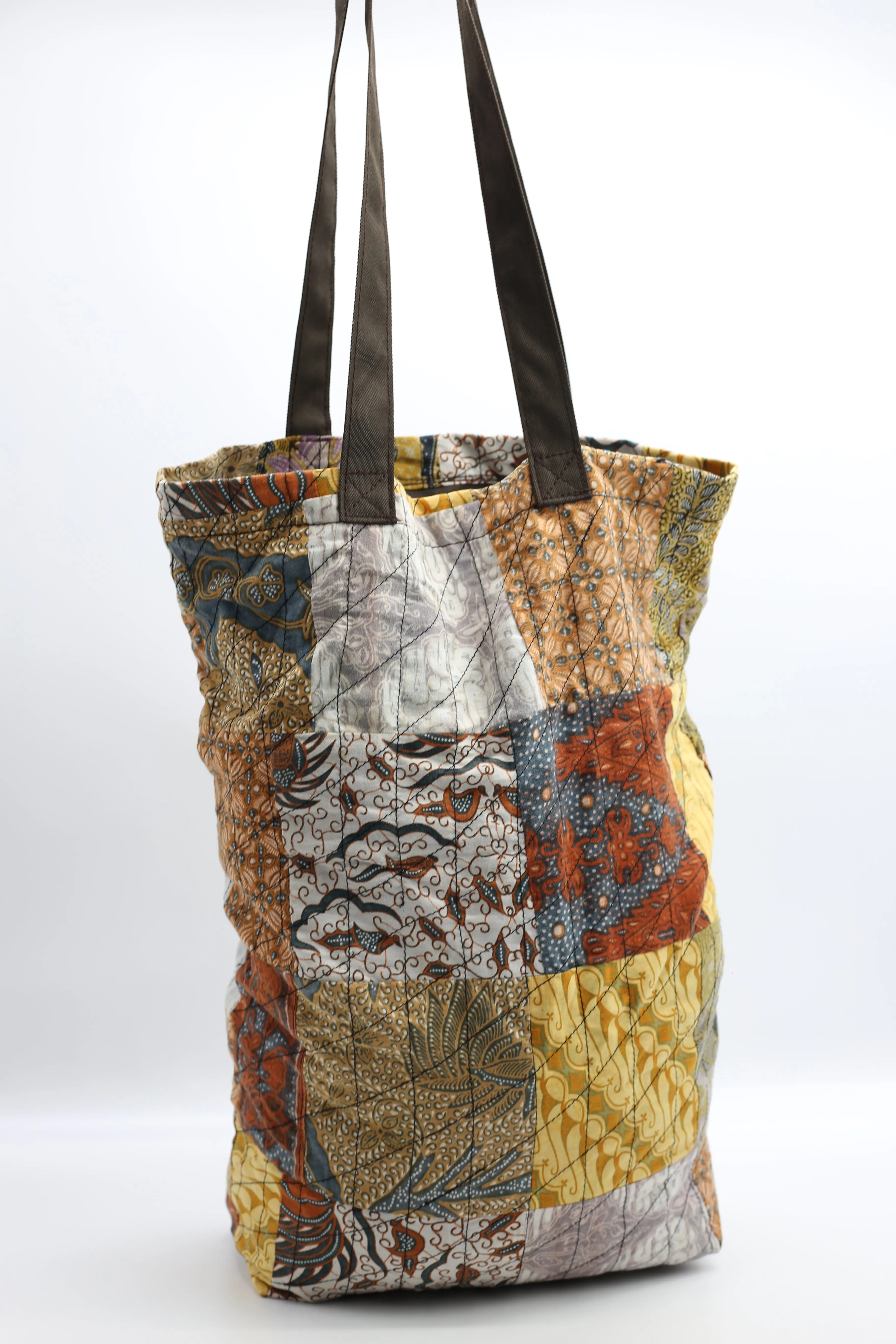 Handmade Rectangular 1970's Batik Tote Bag