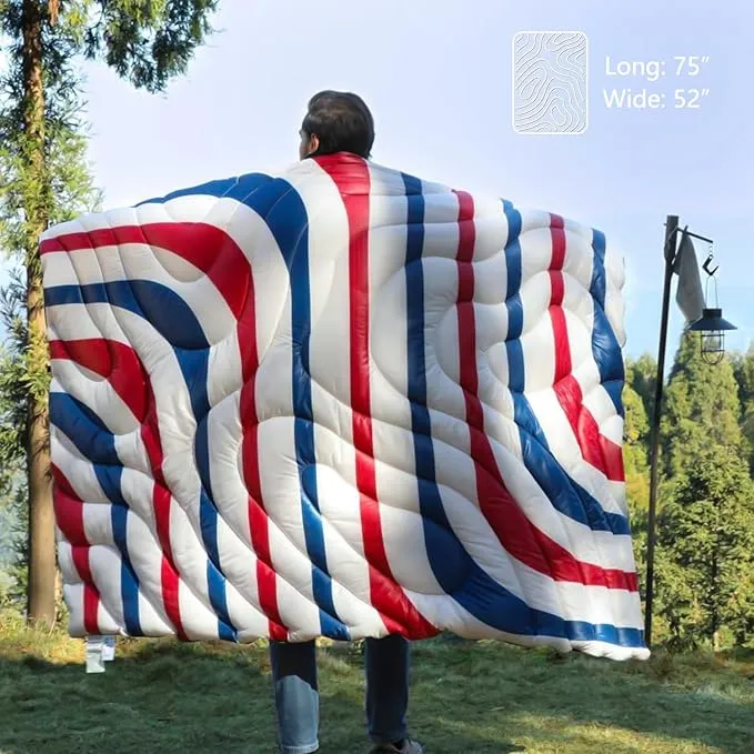 HANYUN Camping Blanket - Outdoor Travel Blanket, Waterproof Quilt for Camping, Stadium, Hiking, Beach Trips, Concerts& Festival - 52"x75" Rhombus Quilting Blanket