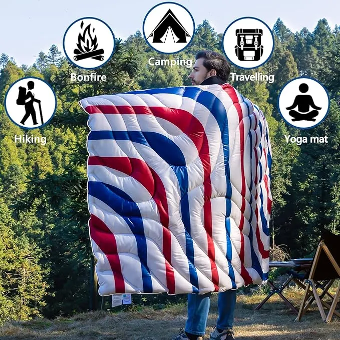 HANYUN Camping Blanket - Outdoor Travel Blanket, Waterproof Quilt for Camping, Stadium, Hiking, Beach Trips, Concerts& Festival - 52"x75" Rhombus Quilting Blanket