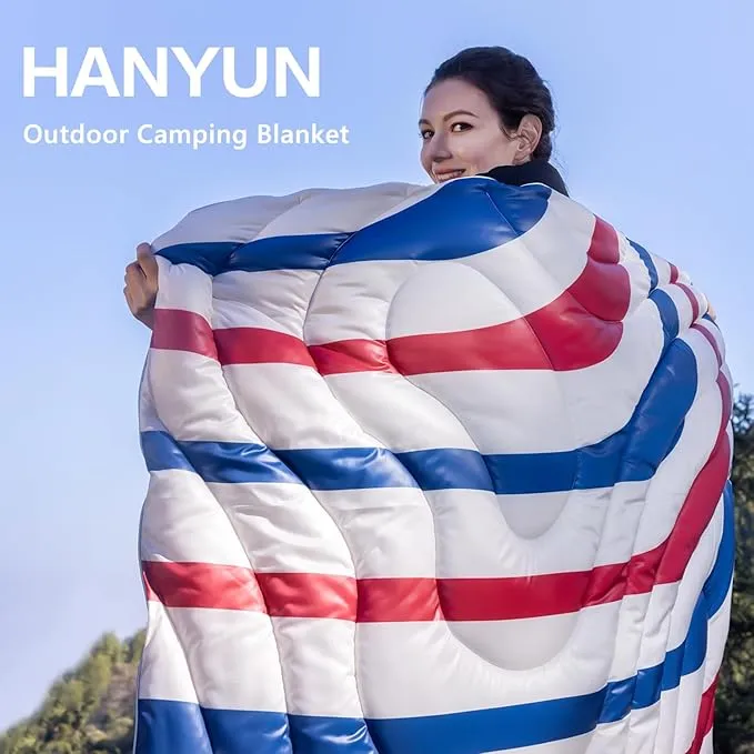 HANYUN Camping Blanket - Outdoor Travel Blanket, Waterproof Quilt for Camping, Stadium, Hiking, Beach Trips, Concerts& Festival - 52"x75" Rhombus Quilting Blanket