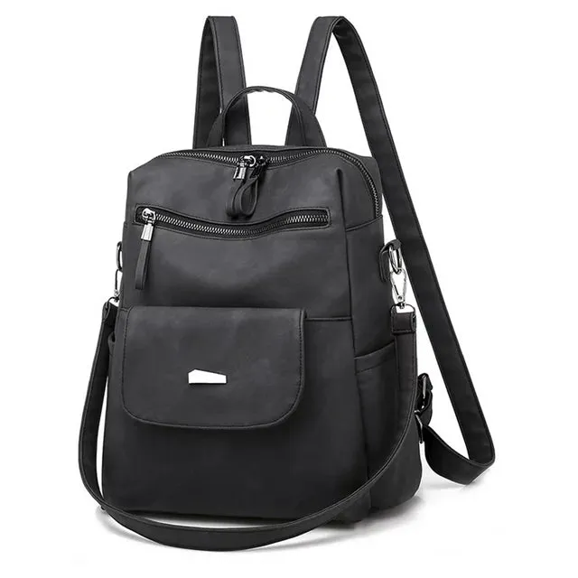 HARENC Women Backpack Purse PU Leather Designer Anti-theft Travel Backpack Fashion Shoulder Handbag