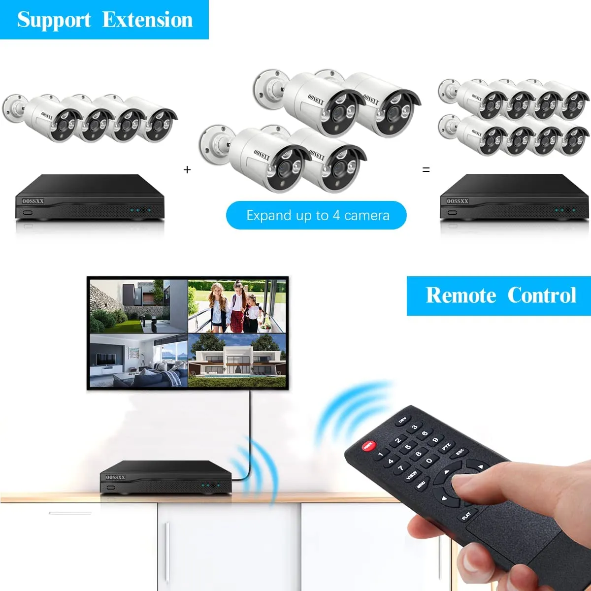 (HD 2.7K 5.0MP with Audio) Outdoor Wired Security Camera Systems PoE Outdoor Surveillance Video System