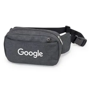 Heathered Three-Zippered Fanny Pack