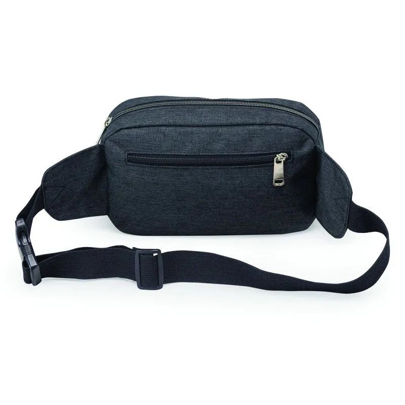 Heathered Three-Zippered Fanny Pack