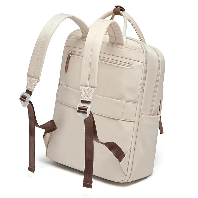 Heritage Work & Travel Leather Backpack for Women - Beige - 15 inches