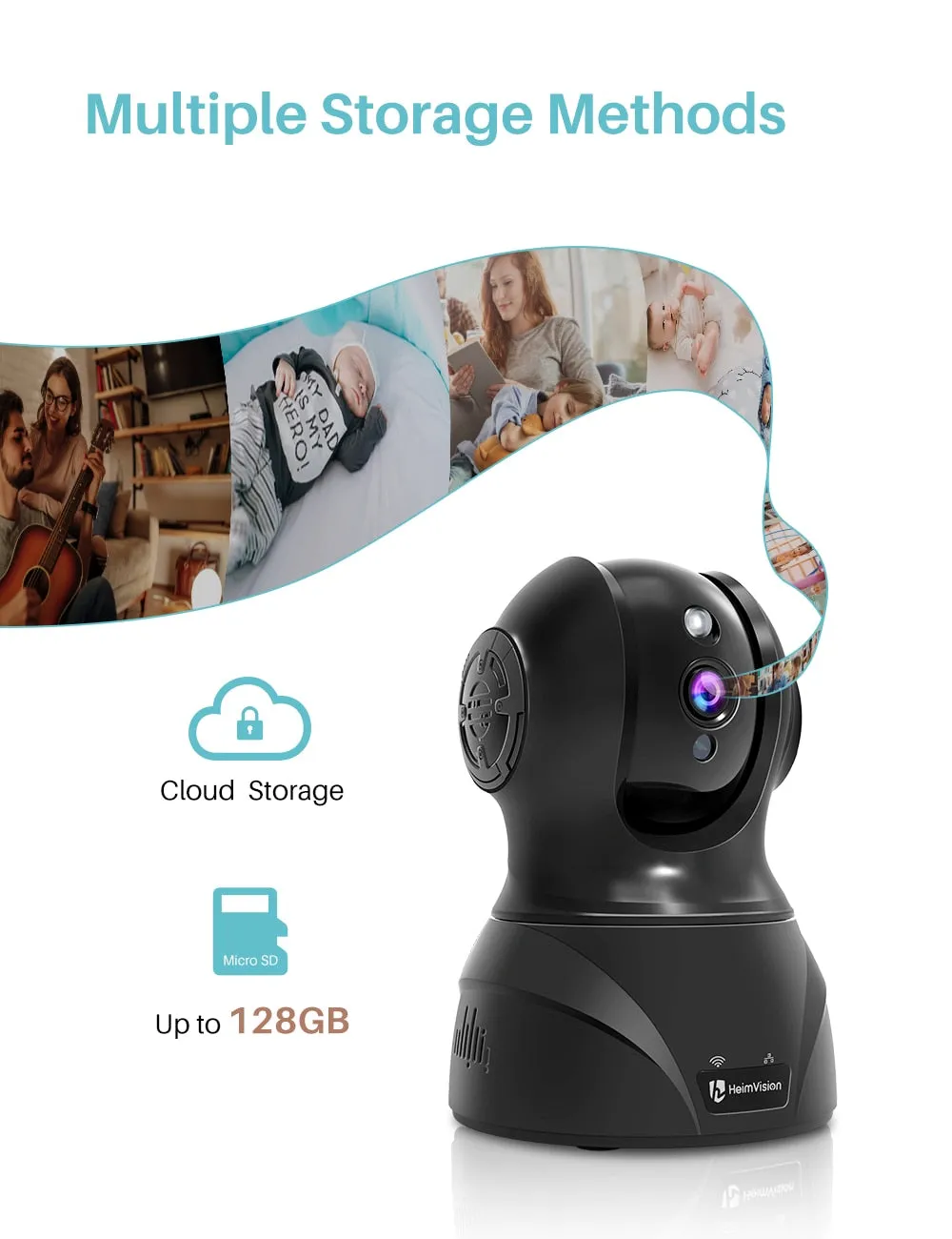 HMC02MQ 3MP 2K Security IP Camera WiFi PTZ Indoor Pet Wireless Camera Night Vision Motion Dection Works with Alexa