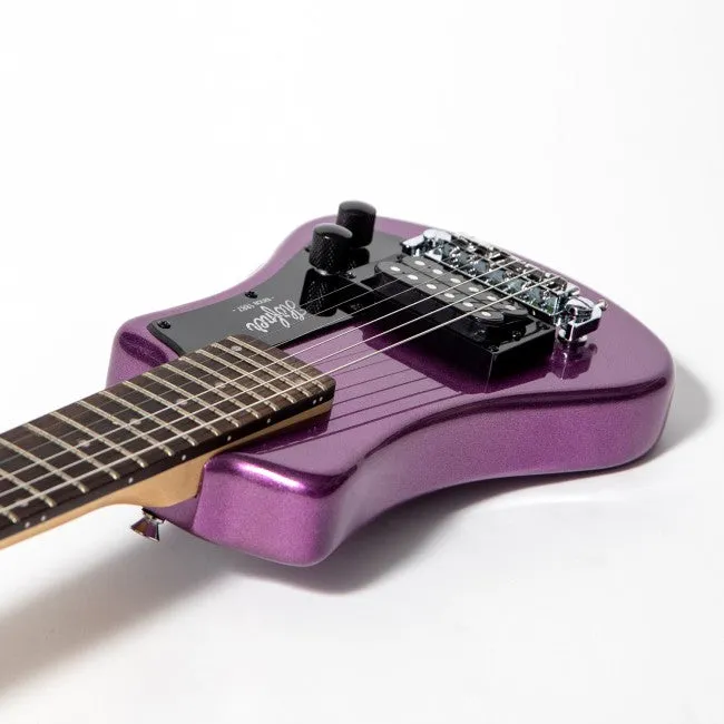 Hofner HOF-HCT-SH-PU-O Shorty Electric Travel Guitar - Metallic Purple - with Gig Bag