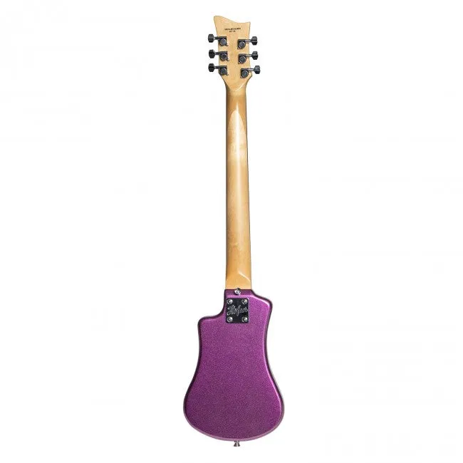 Hofner HOF-HCT-SH-PU-O Shorty Electric Travel Guitar - Metallic Purple - with Gig Bag