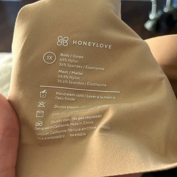 Honeylove Crossover Wireless Nude Bra Size 1X