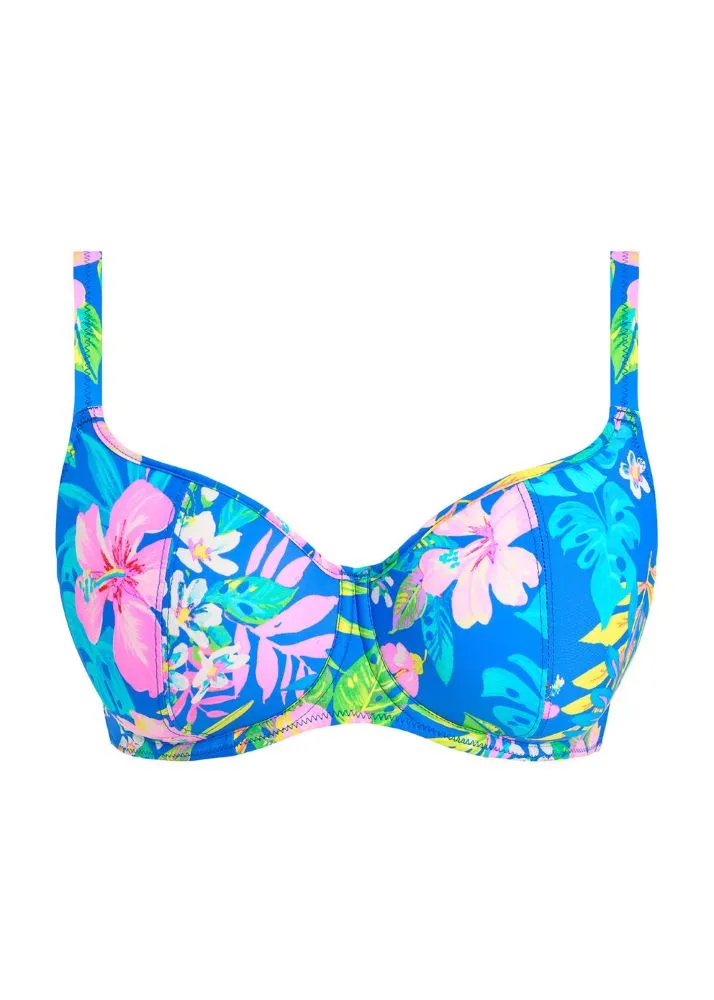 Hot Tropics UW Sweetheart Bikini Top In Blue - Freya