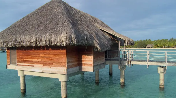 Huts at a Bora Bora Resort