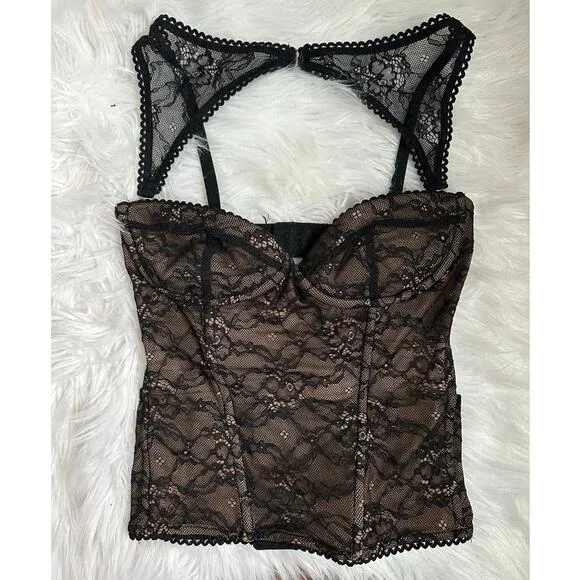 I.AM.GIA KIANA BUSTIER Black Lace Small