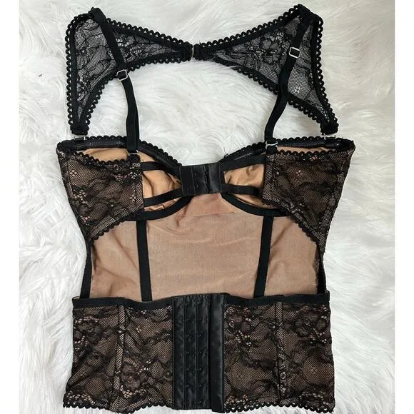 I.AM.GIA KIANA BUSTIER Black Lace Small