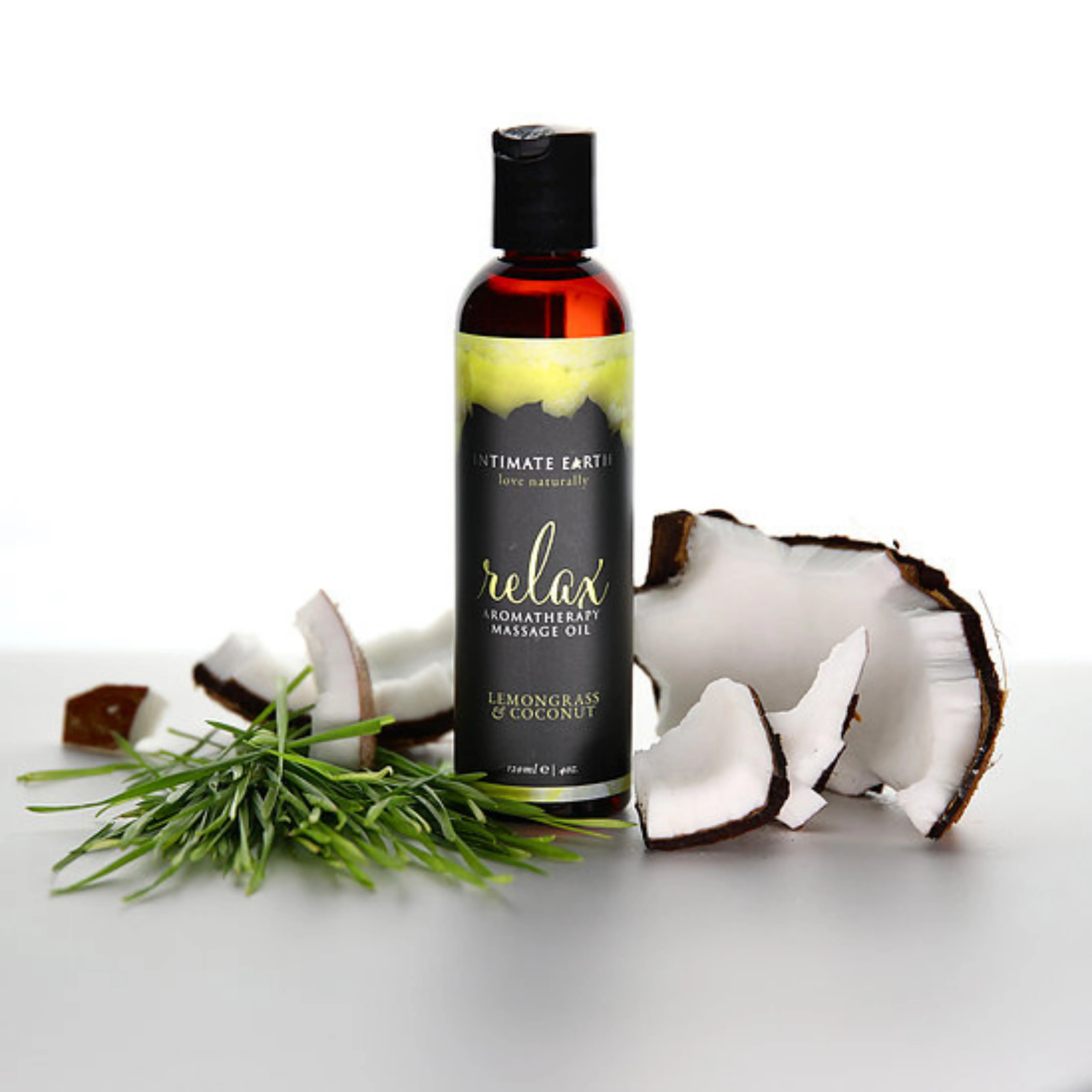 Intimate Earth Massage Oil - Relax - Lemongrass & Coconut