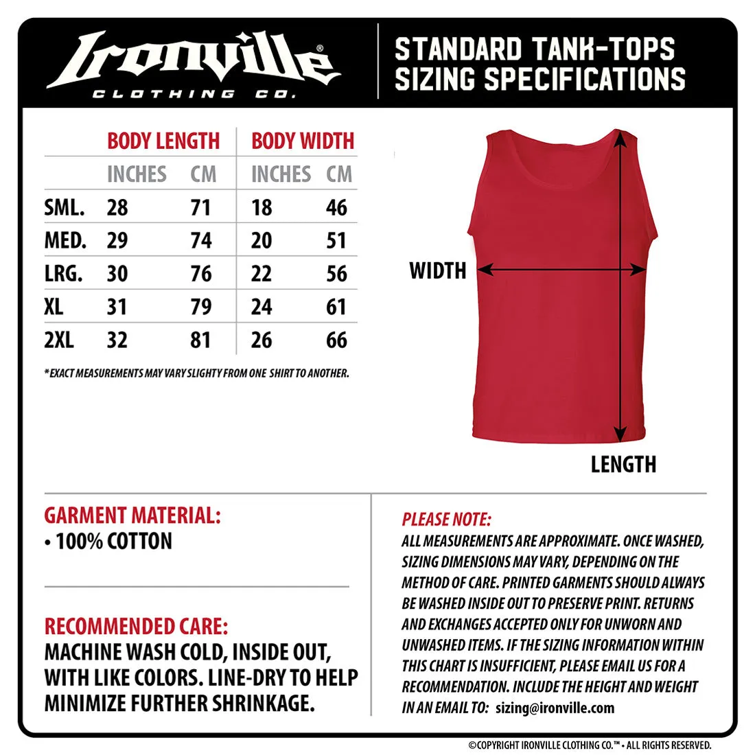 Ironville NATURAL POWER Standard Cut Gym Tank Top