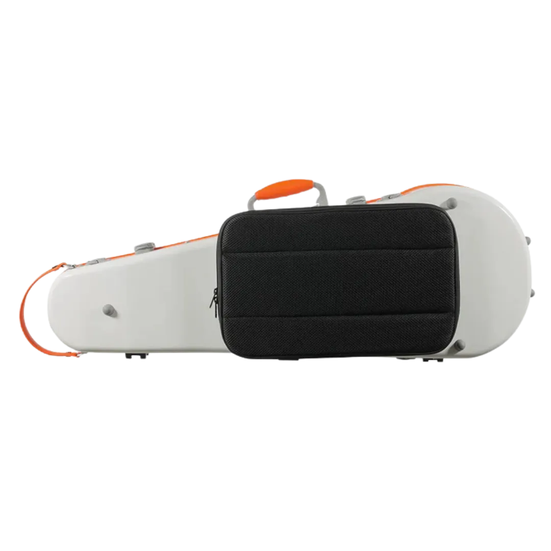 JML Carbon Fibre 1.7 Shaped Adjustable Viola Case White with Orange 15"-16.5"