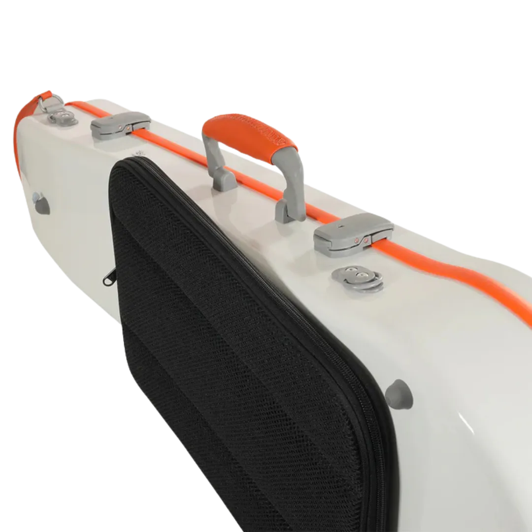 JML Carbon Fibre 1.7 Shaped Adjustable Viola Case White with Orange 15"-16.5"