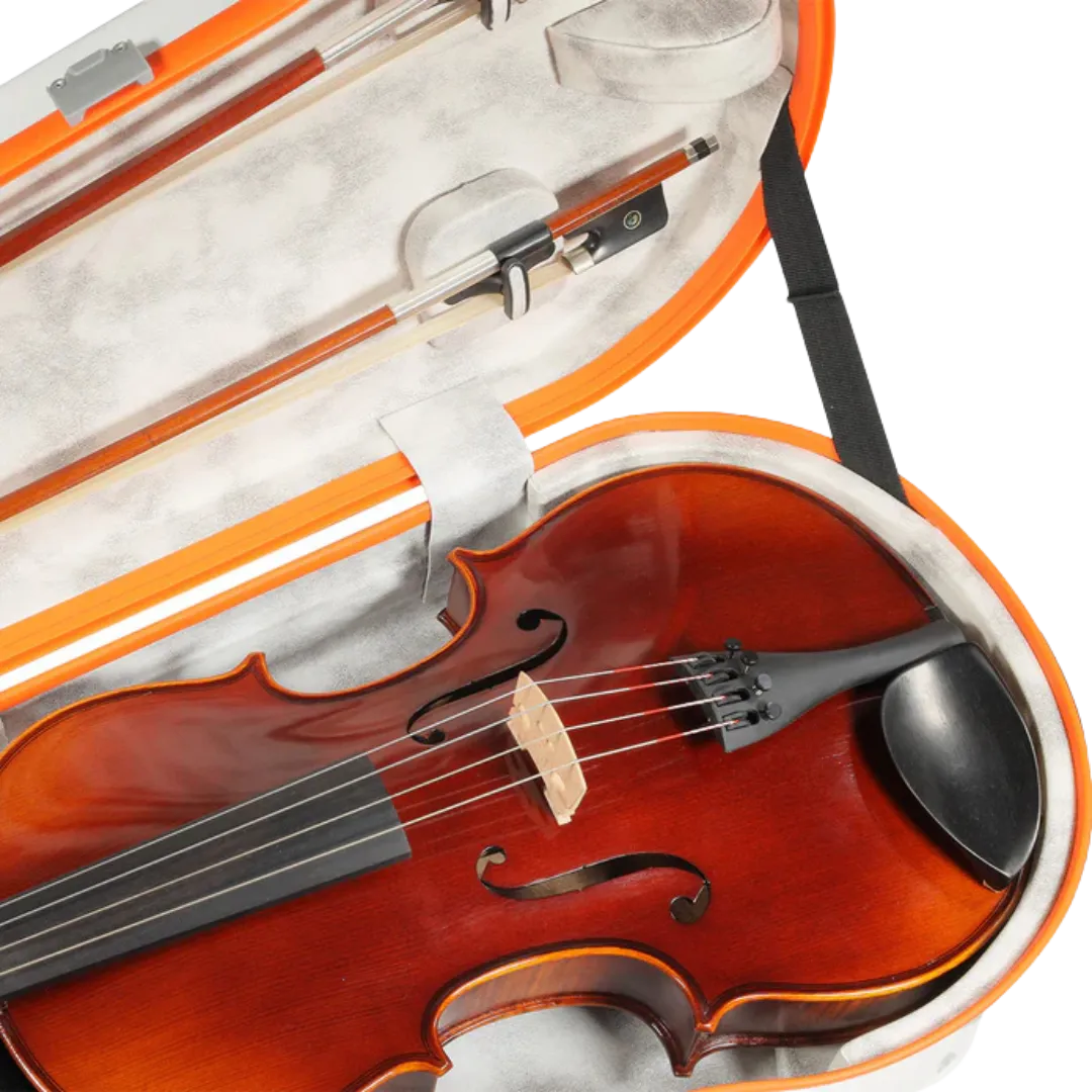 JML Carbon Fibre 1.7 Shaped Adjustable Viola Case White with Orange 15"-16.5"