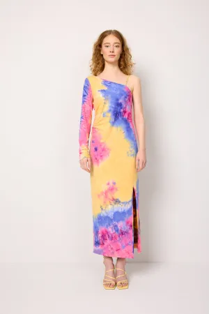 Joan One Shoulder Dress - Tie dyed