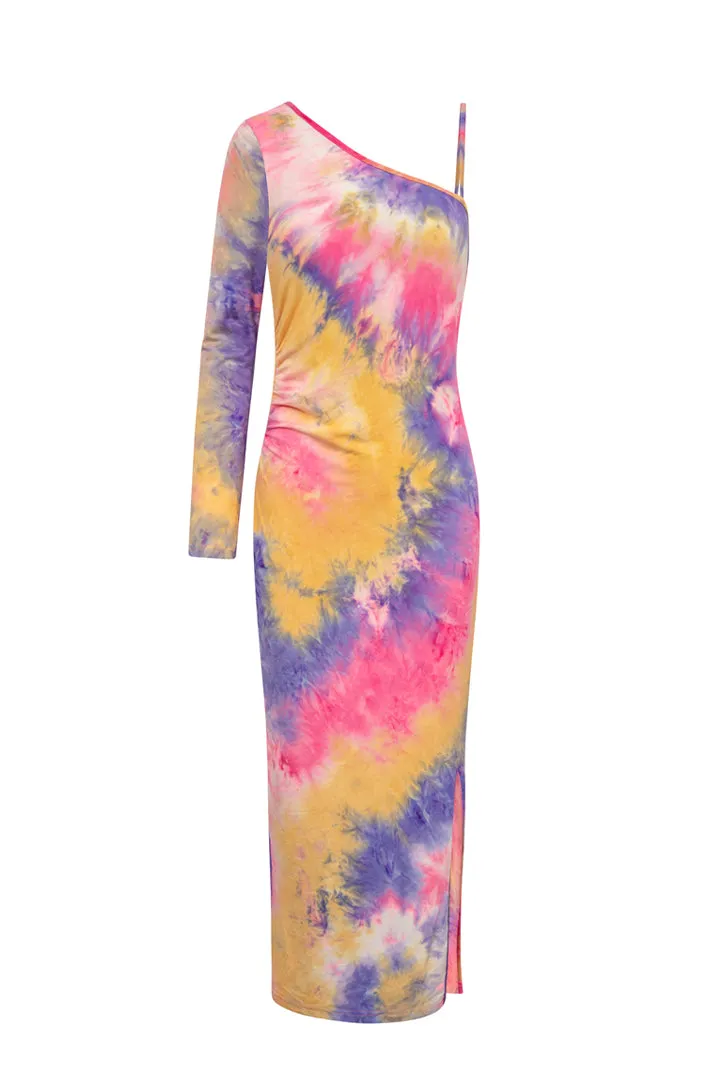 Joan One Shoulder Dress - Tie dyed