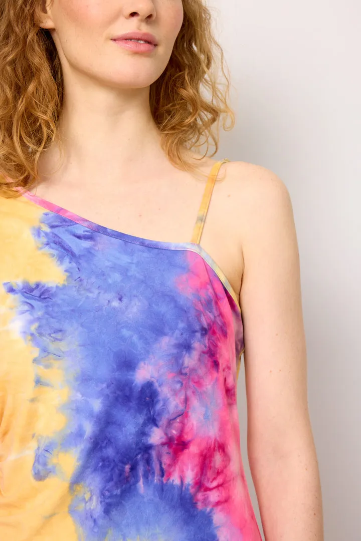 Joan One Shoulder Dress - Tie dyed